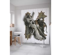 Штора (занавеска) для ванной JoyArty "Крест Иисуса" из сатена, 180х200 см с крючками, sc_12080