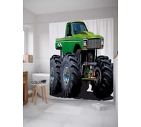 Штора (занавеска) для ванной JoyArty "Мощный джип" из сатена, 180х200 см с крючками, sc_18220