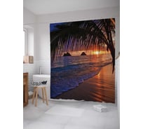 Штора (занавеска) для ванной JoyArty "Стремительное солнце" из сатена, 180х200 см с крючками, sc_12296