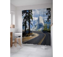 Штора (занавеска) для ванной JoyArty "Горный серпантин" из сатена, 180х200 см с крючками, sc_19018