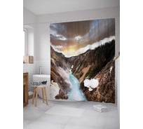 Штора (занавеска) для ванной JoyArty "Горные опасности" из сатена, 180х200 см с крючками, sc_17980