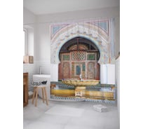 Штора (занавеска) для ванной JoyArty "Храмовые хоромы" из сатена, 180х200 см с крючками, sc_15407