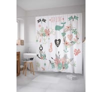 Штора (занавеска) для ванной JoyArty "Море любви" из сатена, 180х200 см с крючками, sc_12558