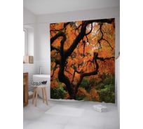 Штора (занавеска) для ванной JoyArty "Ветвистое дерево" из сатена, 180х200 см с крючками, sc_17895