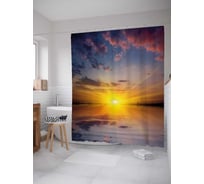 Штора (занавеска) для ванной JoyArty "Ослепительный закат" из сатена, 180х200 см с крючками, sc_18937