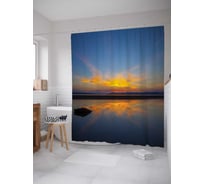 Штора (занавеска) для ванной JoyArty "Море рисует небо" из сатена, 180х200 см с крючками, sc_17981