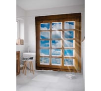 Штора (занавеска) для ванной JoyArty "Небесная решетка" из сатена, 180х200 см с крючками, sc_11847