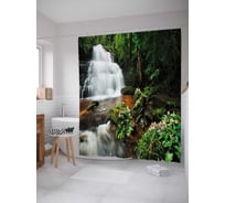 Штора (занавеска) для ванной JoyArty "Лесное чудо" из сатена, 180х200 см с крючками, sc_18933