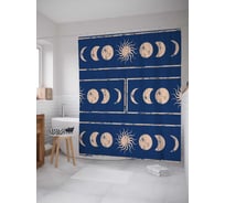 Штора (занавеска) для ванной JoyArty "Фазы луны" из сатена, 180х200 см с крючками, sc_18917