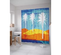 Штора (занавеска) для ванной JoyArty "Тропические галлюцинации" из сатена, 180х200 см с крючками, sc_16707