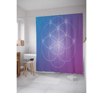 Штора (занавеска) для ванной JoyArty "Парад звезд" из сатена, 180х200 см с крючками, sc_18915