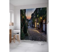 Штора (занавеска) для ванной JoyArty "Вечернее спокойствие" из сатена, 180х200 см с крючками, sc_11772