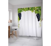Штора (занавеска) для ванной JoyArty "Собранный виноград" из сатена, 180х200 см с крючками, sc_21594