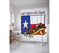 Штора (занавеска) для ванной JoyArty "Не связывайтесь с техасом" из сатена, 180х200 см с крючками, sc_13393