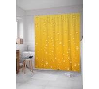 Штора (занавеска) для ванной JoyArty "Крупные капли" из сатена, 180х200 см с крючками, sc_21880