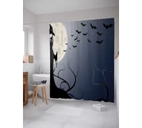 Штора (занавеска) для ванной JoyArty "Ведьма под луной" из сатена, 180х200 см с крючками, sc_18801