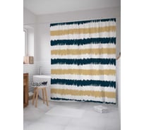 Штора (занавеска) для ванной JoyArty "Солнечные полосы" из сатена, 180х200 см с крючками, sc_21543