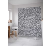 Штора (занавеска) для ванной JoyArty "Поверхность в листьях" из сатена, 180х200 см с крючками, sc_20899