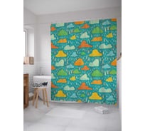 Штора (занавеска) для ванной JoyArty "Веселые дожди" из сатена, 180х200 см с крючками, sc_20513