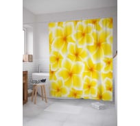 Штора (занавеска) для ванной JoyArty "Цветочное сложение" из сатена, 180х200 см с крючками, sc_21900