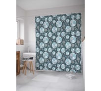 Штора (занавеска) для ванной JoyArty "Фантазийные круги" из сатена, 180х200 см с крючками, sc_20780