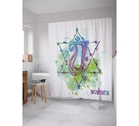 Штора (занавеска) для ванной JoyArty "Знание о чакрах" из сатена, 180х200 см с крючками, sc_18787