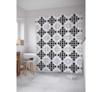Штора (занавеска) для ванной JoyArty "Плетеные ромбы" из сатена, 180х200 см с крючками, sc_18621