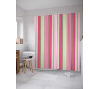 Штора (занавеска) для ванной JoyArty "Полосатый уют" из сатена, 180х200 см с крючками, sc_21529