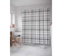 Штора (занавеска) для ванной JoyArty "Обычный винтаж" из сатена, 180х200 см с крючками, sc_20884