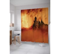 Штора (занавеска) для ванной JoyArty "Пыльный замок" из сатена, 180х200 см с крючками, sc_16292