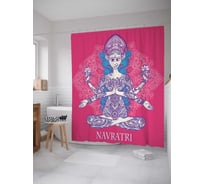 Штора (занавеска) для ванной JoyArty "Многорукий дух" из сатена, 180х200 см с крючками, sc_18788