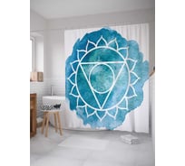 Штора (занавеска) для ванной JoyArty "Треугольный цветок" из сатена, 180х200 см с крючками, sc_18765