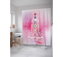 Штора (занавеска) для ванной JoyArty "Энергетическая сила" из сатена, 180х200 см с крючками, sc_18772