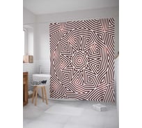 Штора (занавеска) для ванной JoyArty "Геометрическая иллюзия" из сатена, 180х200 см с крючками, sc_18627