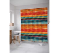 Штора (занавеска) для ванной JoyArty "Красочные полосы" из сатена, 180х200 см с крючками, sc_20618