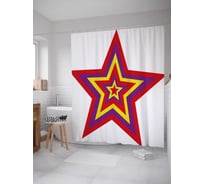 Штора (занавеска) для ванной JoyArty "Звездные цвета" из сатена, 180х200 см с крючками, sc_18660