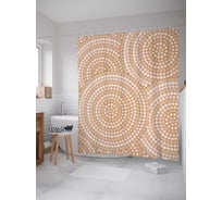 Штора (занавеска) для ванной JoyArty "Многоточие кругов" из сатена, 180х200 см sc_378411