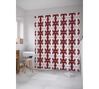 Штора (занавеска) для ванной JoyArty "Бесподобный орнамент" из сатена, 180х200 см с крючками, sc_18642