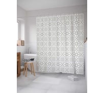 Штора (занавеска) для ванной JoyArty "Четкие цветы" из сатена, 180х200 см с крючками, sc_20869