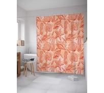 Штора (занавеска) для ванной JoyArty "Ракушки и морские звезды" из сатена, 180х200 см с крючками, sc_20455