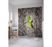 Штора (занавеска) для ванной JoyArty "Пень и росток" из сатена, 180х200 см с крючками, sc_13468