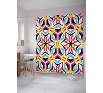 Штора (занавеска) для ванной JoyArty "Краски воображения" из сатена, 180х200 см с крючками, sc_18663