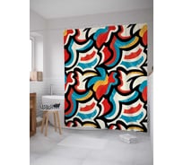 Штора (занавеска) для ванной JoyArty "Абстрактные узоры" из сатена, 180х200 см с крючками, sc_18648
