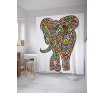 Штора (занавеска) для ванной JoyArty "Слон из фантазии" из сатена, 180х200 см с крючками, sc_18634