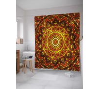 Штора (занавеска) для ванной JoyArty "Красочный орнамент" из сатена, 180х200 см с крючками, sc_18626