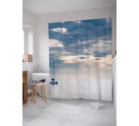 Штора (занавеска) для ванной JoyArty "Морская тишина" из сатена, 180х200 см с крючками, sc_16447