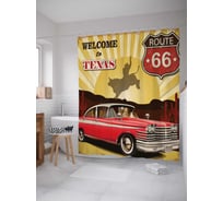 Штора (занавеска) для ванной JoyArty "Добро пожаловать в Техас" из сатена, 180х200 см с крючками, sc_20827