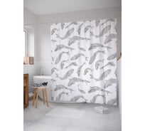 Штора (занавеска) для ванной JoyArty "Радость для рыб" из сатена, 180х200 см с крючками, sc_20593