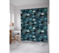 Штора (занавеска) для ванной JoyArty "Дождливый сезон" из сатена, 180х200 см с крючками, sc_19779