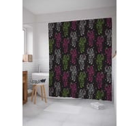 Штора (занавеска) для ванной JoyArty "Марш космонавтов" из сатена, 180х200 см с крючками, sc_19934